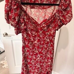 Floral Red Dress